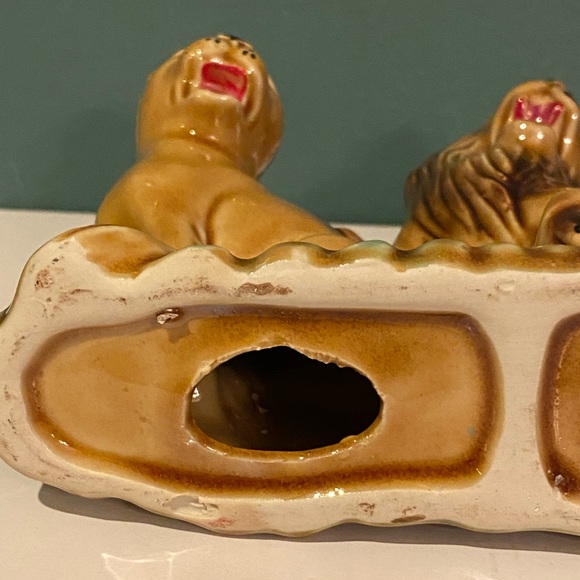 VINTAGE LUSTREWARE LION and LIONESS FIGURINE BRAZIL MCM - Picture 8 of 11